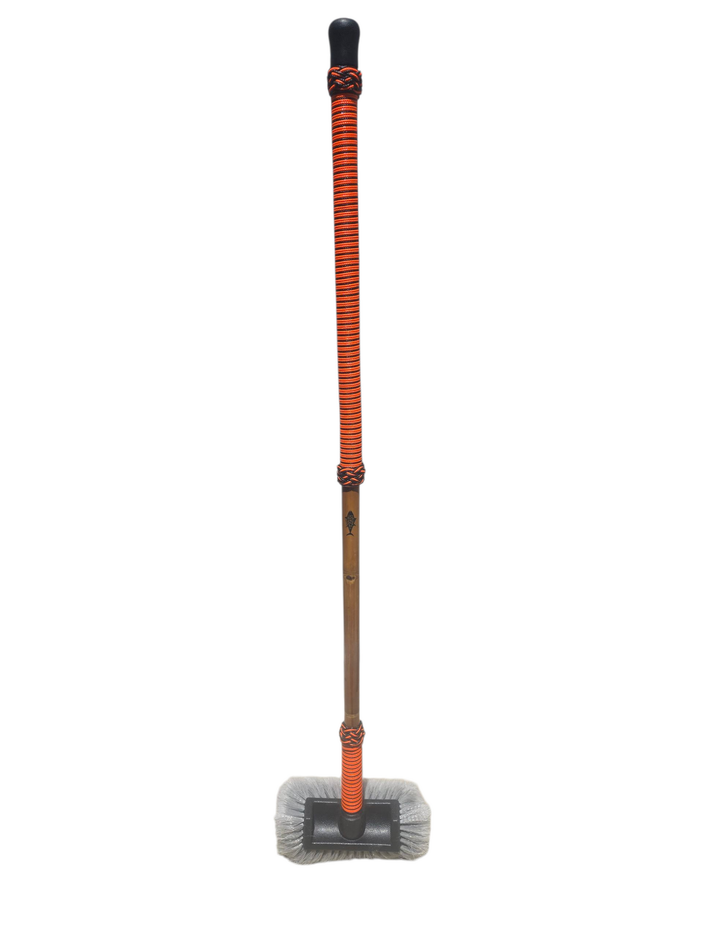 Boat Deck Brush in Orange/Black (Fish Machine) with 10" Soft Bristle Brush Head