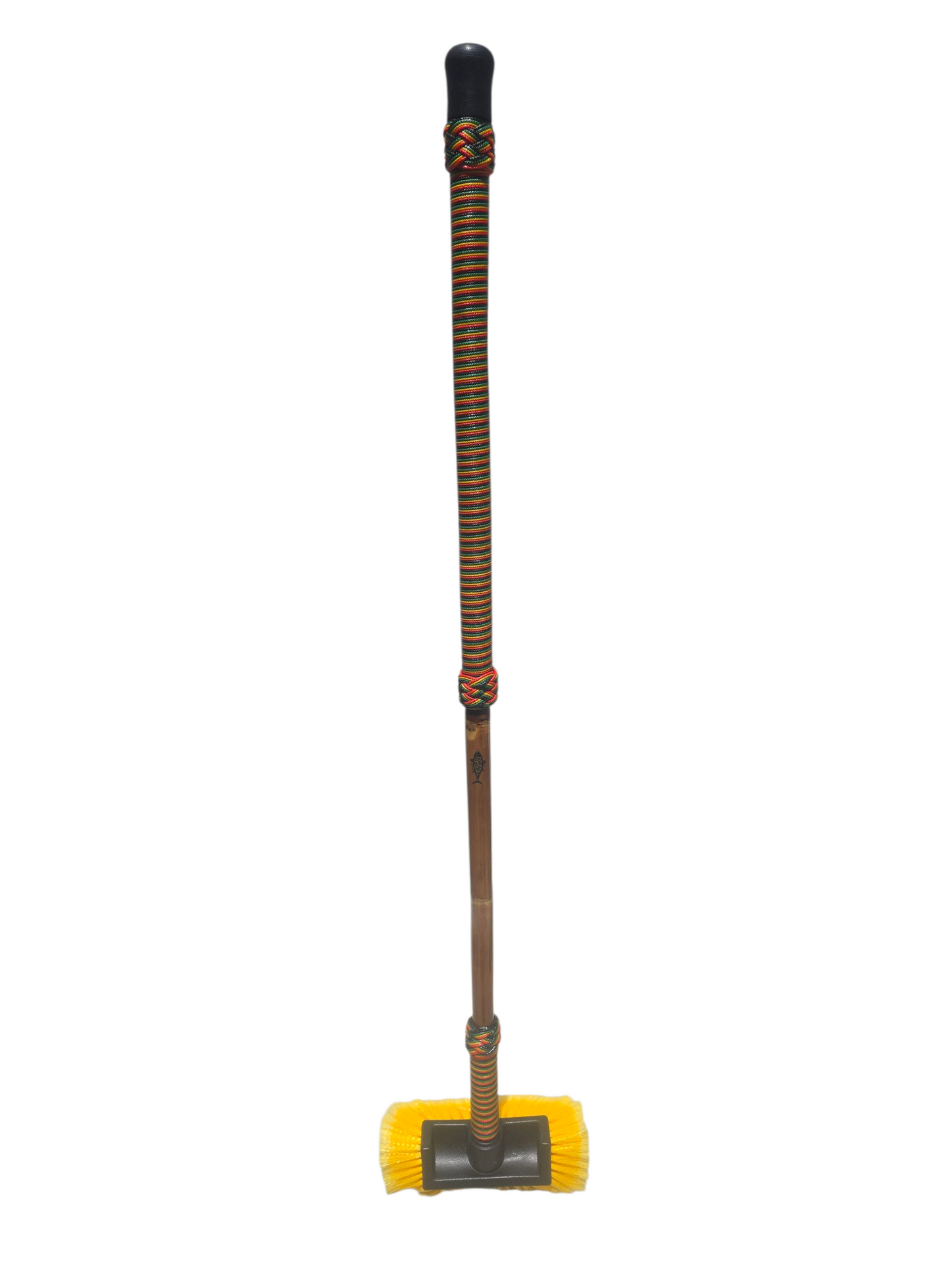 Boat Deck Brush in Red/Gold/Green/Black (Ganja Gaff) with 10" Soft Bristle Brush Head