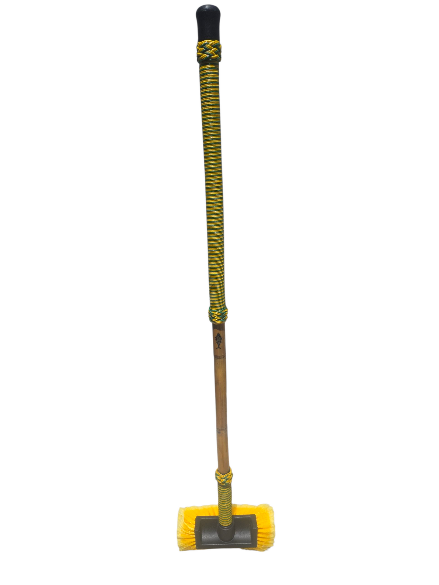 Boat Deck Brush in Green/Yellow/Gold (Pineapple Cyco) with 10" Soft Bristle Brush Head