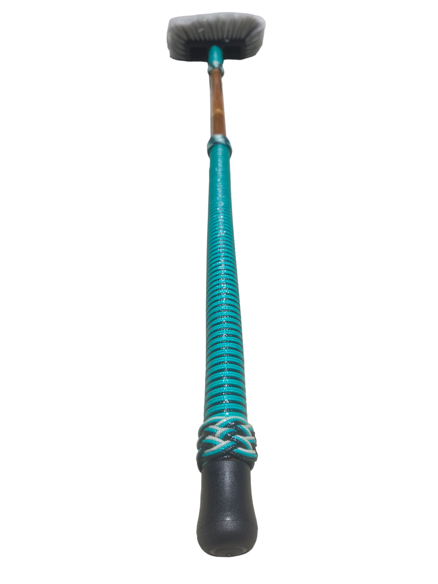 Boat Deck Brush in Teal/Black/White (Shaka Stick) with 10" Soft Bristle Brush Head