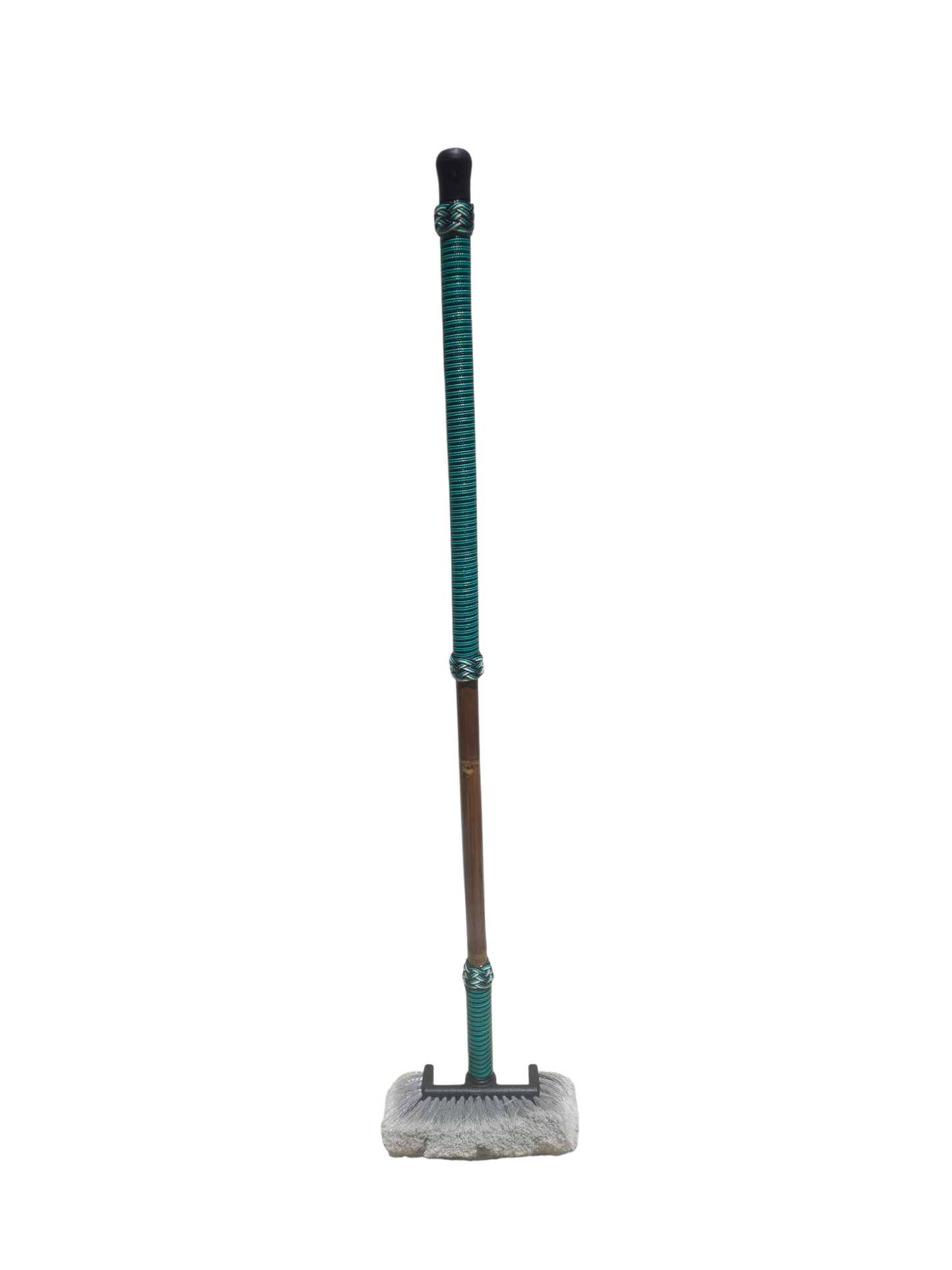 Boat Deck Brush in Teal/Black/White (Shaka Stick) with 10" Soft Bristle Brush Head