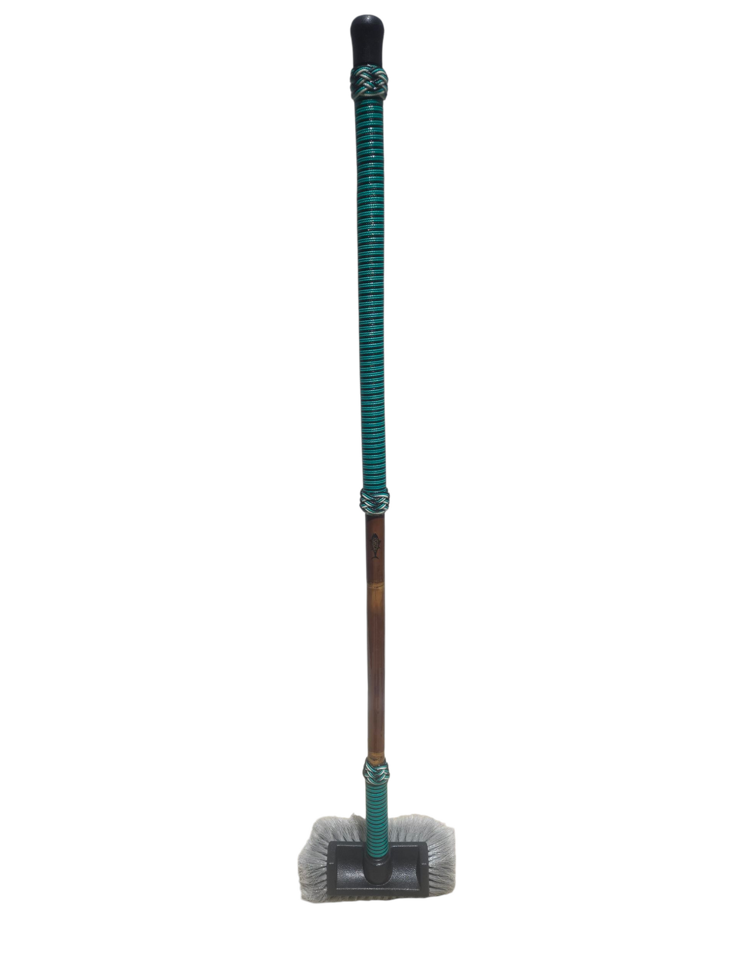 Boat Deck Brush in Teal/Black/White (Shaka Stick) with 10" Soft Bristle Brush Head