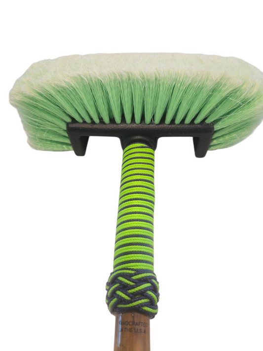 Boat Deck Brush in Neon Green/Purple (Slob Stick) with 10" Soft Bristle Brush Head