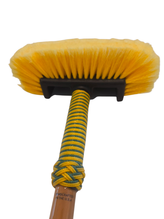 Boat Deck Brush in Green/Yellow/Gold (Pineapple Cyco) with 10" Soft Bristle Brush Head