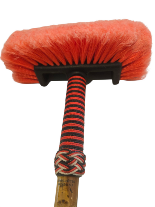 Boat Deck Brush in Red/Maroon/Black/White (Blodfest) with 10" Soft Bristle Brush Head