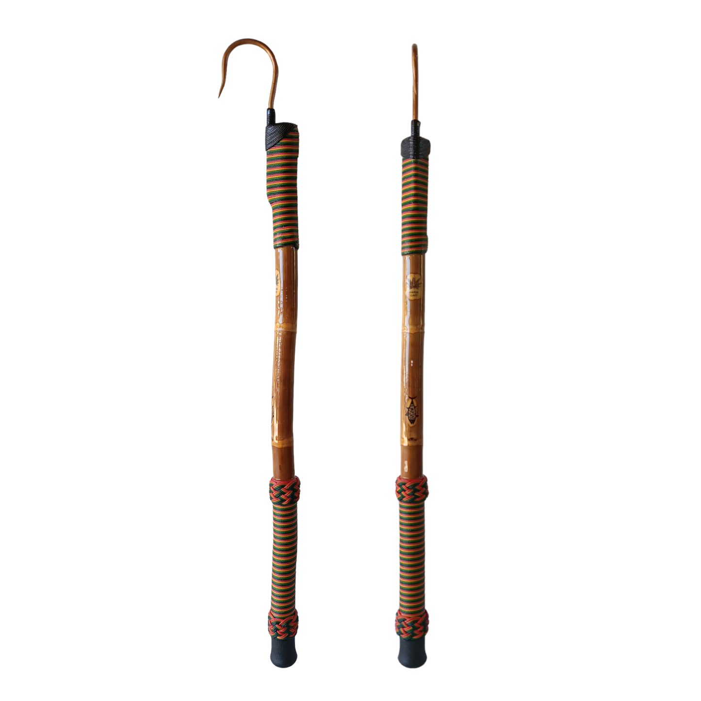 GANJA GAFF x Red/Gold/Green/Black Rasta Colors with Corrosion-Resistant Dull Brass Finished Hook