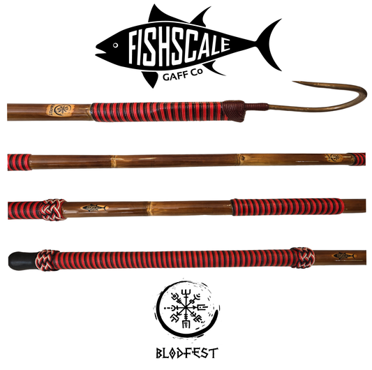 BLODFEST x Black/Maroon/Red/White with Corrosion-Resistant Dull Brass Finished Hook